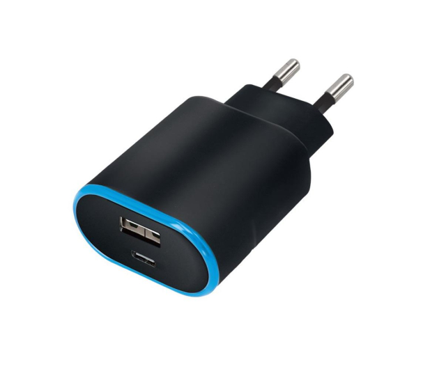 FOREVER TC-03 type-C + USB 3.1 A czarna - 1390300 - zdjęcie